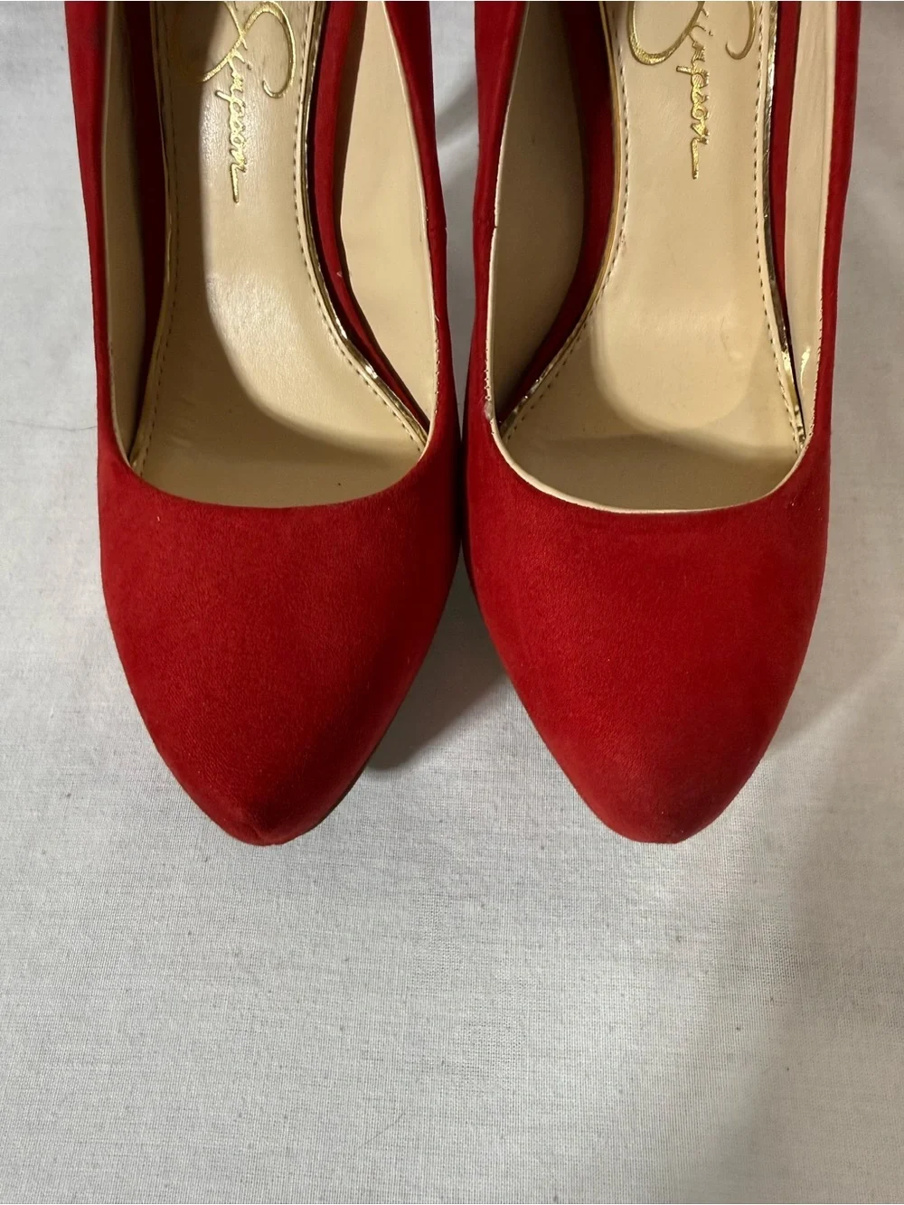 Jessica Simpson Red Suede Platform Stiletto Pump size 7